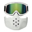 Green Detachable Goggles Motorcycle Helmet Lens Modular Face Mask Shield - 2