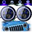 Angle Eyes Hi-Lo Halo Blue Light For Jeep Beam Headlight White DRL 6000K LED Turn 7Inch - 2