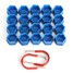 Blue Nut Alloy Wheel Bolts ABS Plastic Car 17MM Nuts Covers Caps Set of Trims - 2