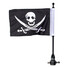 Flag Pole Harley Davidson Skull Flag Luggage Rack Motorcycle Bike Rear Mount - 1