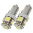 LED Car White Light 70-Lumen BA9S 5-SMD DC 12V 1.2W 6500K - 2