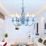 Bedroom Lamp Mediterranean Head Garden Chandelier Lamp Iron Blue Classic - 3