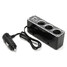 Power Charger Adapter USB Port Dual Socket 3 Way Car Cigarette Lighter Splitter - 1