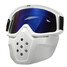Goggles Motorcycle Riding Detachable Blue Shield Face Mask Lens Modular Helmet - 2