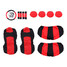 Red Black Full Protector Pad Belt Steel Ring Wheel Cover Universal Car Seat Covers - 3