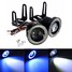 Halo Pair Angle Eyes 30W LED Car Fog Light COB Bulb Ring Ice Blue - 1