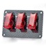 Light 20A 12V Red Car Carbon Fiber On-off Modification Trio Rocker Toggle Switch - 1