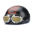 Frame Pilot Motorcycle Scooter Style Silver Helmet Goggles - 5