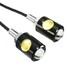 3W Pair 12V LED Motorcycle Car Eagle Eye Plate Screw Bolt 6000K Lamp License Light - 5