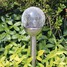 Light Crackle Ball Color Changing Garden Lamp Set Glass Solar Stake - 5
