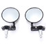 Style Harley Round Side Mirrors For Honda Universal Black Aluminum 8 Inch - 1