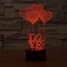 Night Light Heart 3d Art Led Night Light Romantic - 1