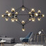 Loft Light Flush Mount Dimmable Glass Chandelier Black - 2