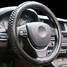 Cowhide Leather Steel Ring Wheel Plaited Genuine Grid 38cm Car - 5