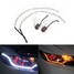 Turn Switchback Eye LED Headlight White Amber Flexible Strip Light Lamp 2Pcs - 1