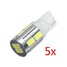 5630 5 x Rear 10SMD Lamp Bulb White Parking Light T10 LED Canbus - 1