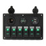 12V 24V LED Switch 6 Gang Rocker Voltmeter Power Charger Dual USB Socket - 4