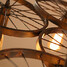 Chandelier Restaurant Bar Wheel Cafe Wrought Iron Industrial - 5