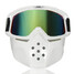 Green Detachable Goggles Motorcycle Helmet Lens Modular Face Mask Shield - 1