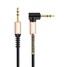 Cable 3.5MM AUX Headphone Car Stereo Plated Cord MP4 Gold - 1