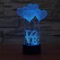 Night Light Heart 3d Art Led Night Light Romantic - 7