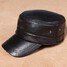 Military Leather Cadet Men Hat Cap Driving Sports Flat - 6