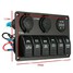 Rocker Switch Panel Circuit Cigarette Lighter Socket 6 Gang Voltmeter Boat Marine USB Socket - 6