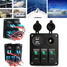 Gang 5V 2.1A Green Circuit Car Marine Boat DC Waterproof LED Rocker Switch Panel Breaker - 8