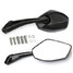 Black Universal 10mm Thread Motorcycle Rear View Side Mirrors Metal 8mm - 2