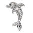 3D Silver Gold Metal Rhinestone Car Stickers Fish Shape - 4