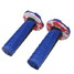 Blue Black 22mm Rubber Handle Bar Red Pair Black Motorcycle Handlebar Grips - 2