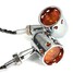 Pair 12V Motorcycle Turn Signal Indicator Light Lamp For Harley Hollow Amber - 3