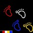 Motorcycle Car Sticker Fashion Decals 5 Colors Footprint - 1