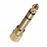 Stereo Audio Adapter Female 3.5mm 6.3mm Male Headphone Golden - 1