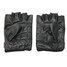 Men Sports PU Leather Tactical Outdoor Black Half Finger Fingerless Gym Gloves - 2