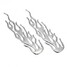 decorative sticker Flame A pair Car Silver Shaped - 1