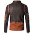 Motorcycle Driving Men Jacket Leather Coffee Big - 2
