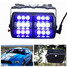 Emergency Flashing Strobe Light Blue White 5W Suction Cup Mount 18LED Bar Car Lamp - 1