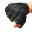 Men Sports PU Leather Tactical Outdoor Black Half Finger Fingerless Gym Gloves - 6