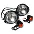 Set With Motorcycle Two Spotlightt Turn Signals Harley Custom Bar - 4