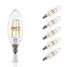 Led Filament Bulbs 6 Pcs Warm White E12 Decorative 2w Dimmable Cob - 1