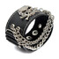 Metal Skull Cool Leather Wristband Fashion Black Unisex - 3