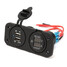 Dustproof Dual USB Port Ammeter LED Digital Voltmeter DC12-24V Waterproof - 4