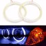 12V Pair COB Angel Eyes Halo Ring Headlight Aperture 120MM Warning Lamp - 1