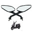 10mm Thread Universal Angled Motorcycle Bike Pair Black Mirrors Motobike - 1