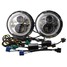 Beam 7inch H4 JK Hi Lo 2Pcs H13 Headlight Angel Eyes Harley Jeep Wrangler Unlimited LED - 2