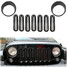 9Pcs Cover for Jeep Wrangler JK Grille 07-16 Grill Headlight Insert Trim Mesh Front - 1