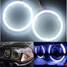 COB Headlight Aperture Daytime Running Light DRL 2Pcs Angel Eyes Ring 80mm - 1