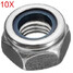 Stainless Steel Screw Cap Hexagon 10pcs M10 Motorcycle Nuts - 1