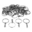 Rings DIY Craft Key Chain Tone 50pcs Keyring Split Silver Link - 1
